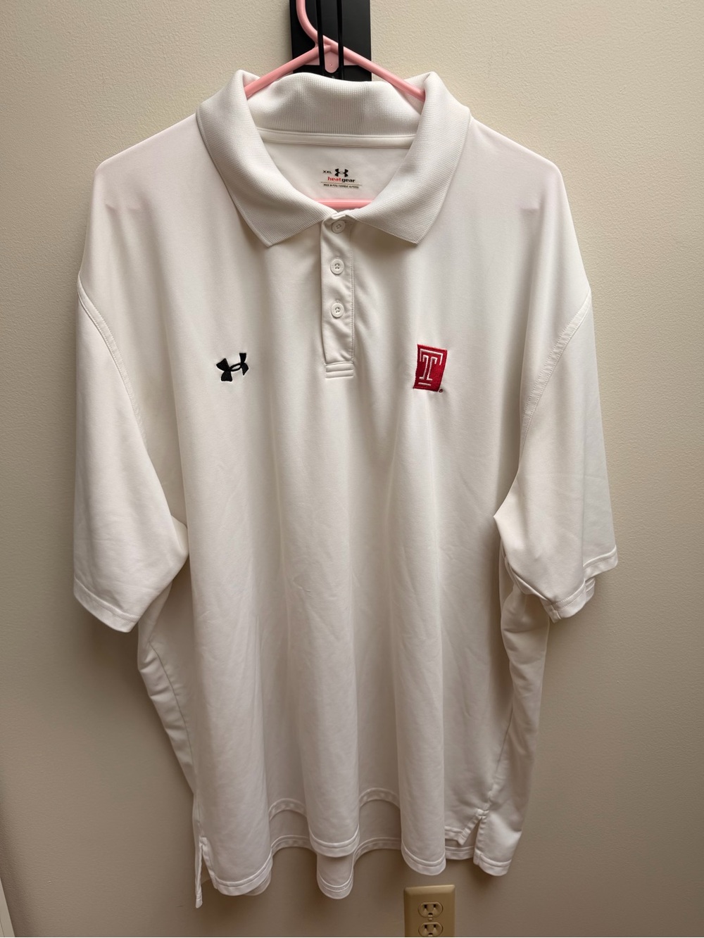 Under Armour White Temple University Polo Shirt XXL